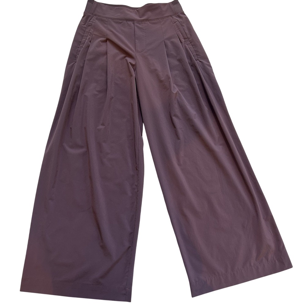 ATHLETA Brooklyn Heights High Rise Pants Sz 2 Pleated Wide Leg Pull On Elastic - Picture 3 of 9